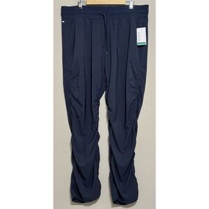 Marika Curves Women's Pants Wide Leg Ruched Navy Blue 1X Activewear Lounge